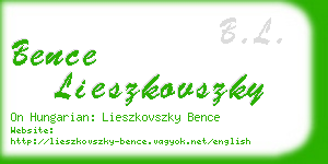 bence lieszkovszky business card